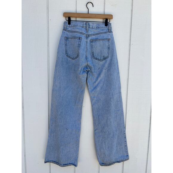 Princess Polly Wide Leg Jeans, Light‎ Wash, Size 4 - Picture 3 of 5